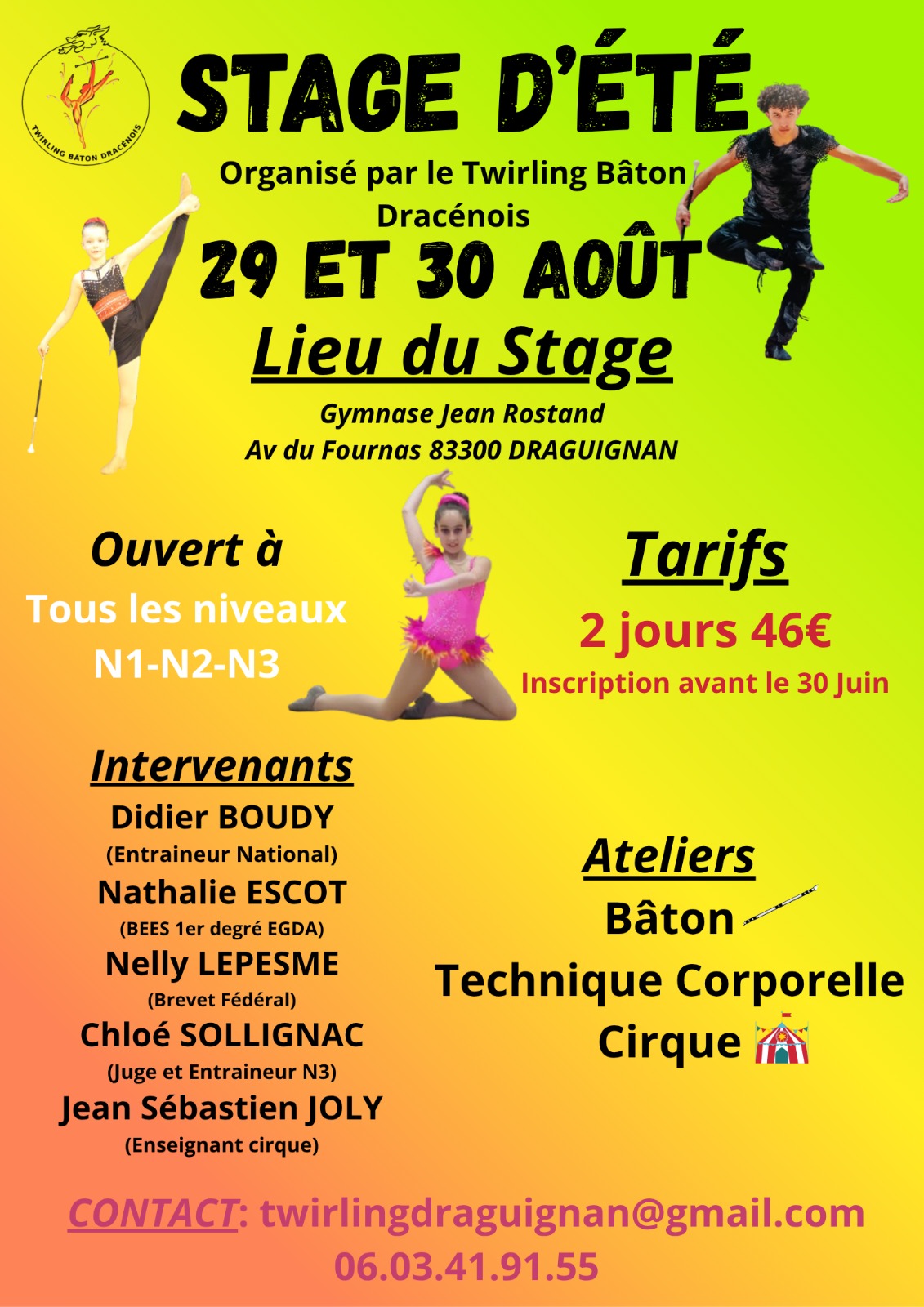 Stage d&rsquo;été 29 et 30 Août 2026
